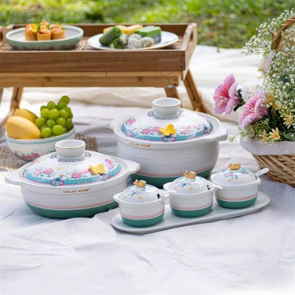 COLOR KING THE HERITAGE GARDEN CERAMIC HOT POT (2500ML) - HERITAGE WHITE