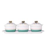 COLOR KING THE HERITAGE GARDEN CERAMIC CRUET SET - HERITAGE WHITE