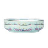 COLOR KING THE HERITAGE GARDEN CERAMIC DEEP PLATE 8.5" SET OF 2 - STRAITS GREEN
