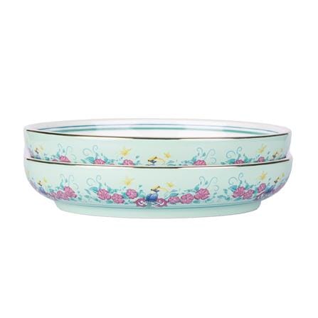 COLOR KING THE HERITAGE GARDEN CERAMIC DEEP PLATE 8.5" SET OF 2 - STRAITS GREEN