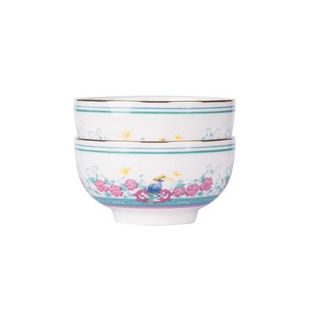 COLOR KING THE HERITAGE GARDEN CERAMIC BOWL 5" SET OF 2 - HERITAGE WHITE 3637-5-WH