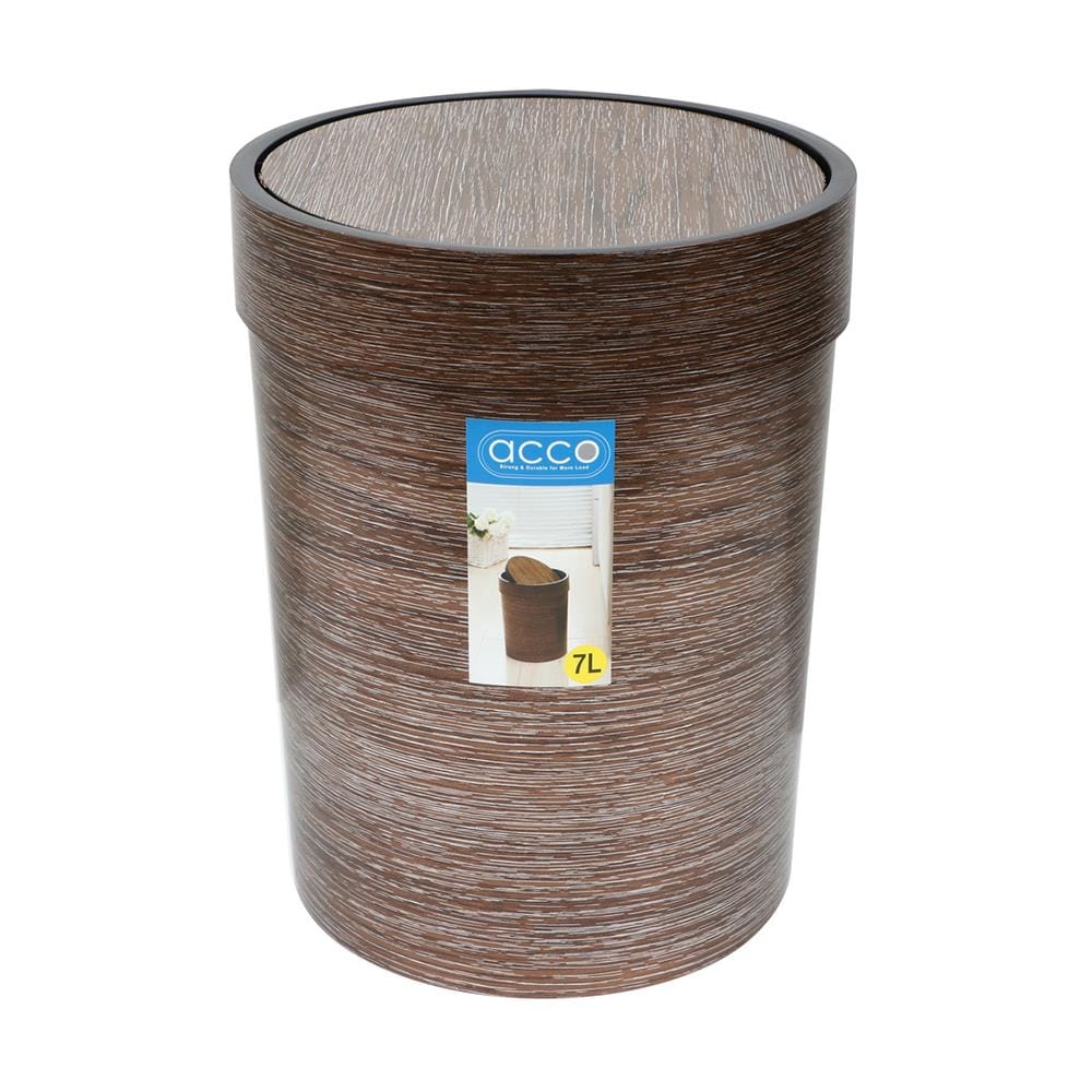 ROUND DUSTBIN SWING ACCO DAZZLE 7L GOLD BROWN [EXCLUSIVE FROM HOMEPRO THAILAND]