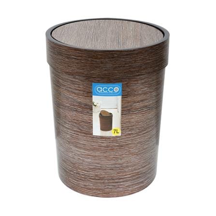 ROUND DUSTBIN SWING ACCO DAZZLE 7L GOLD BROWN [EXCLUSIVE FROM HOMEPRO THAILAND]
