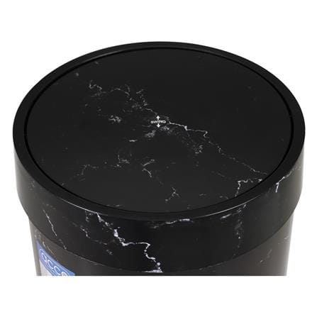 ROUND DUSTBIN WITH SWING LID ACCO MIDNIGHT 15.5L BLACK MARBLE [EXCLUSIVE FROM HOMEPRO THAILAND]