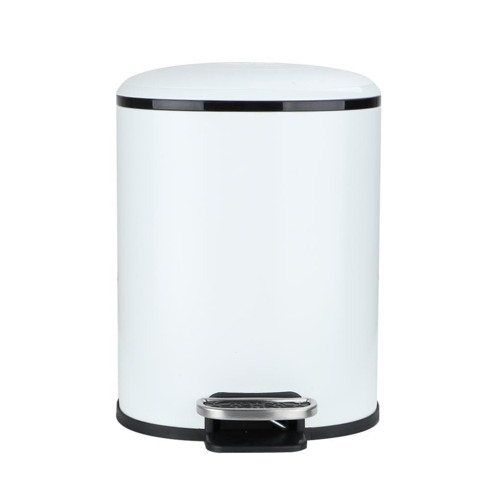 ROUND DUSTBIN PEDAL ACCO MILD SOFT CLOSE 5L WHITE [EXCLUSIVE FROM HOMEPRO THAILAND]
