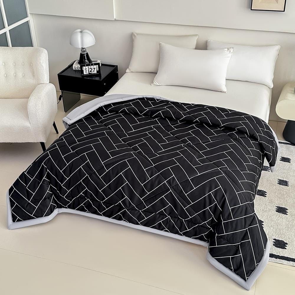 HLS COMFORTER 210x220CM ZIGZAG BLACK_Q