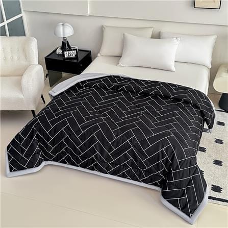 HLS COMFORTER 210x220CM ZIGZAG BLACK_Q