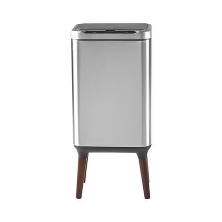 SMART DUSTBIN WITH WOOD LEGS ACCO 13L SILVER [EXCLUSIVE FROM HOMEPRO THAILAND]