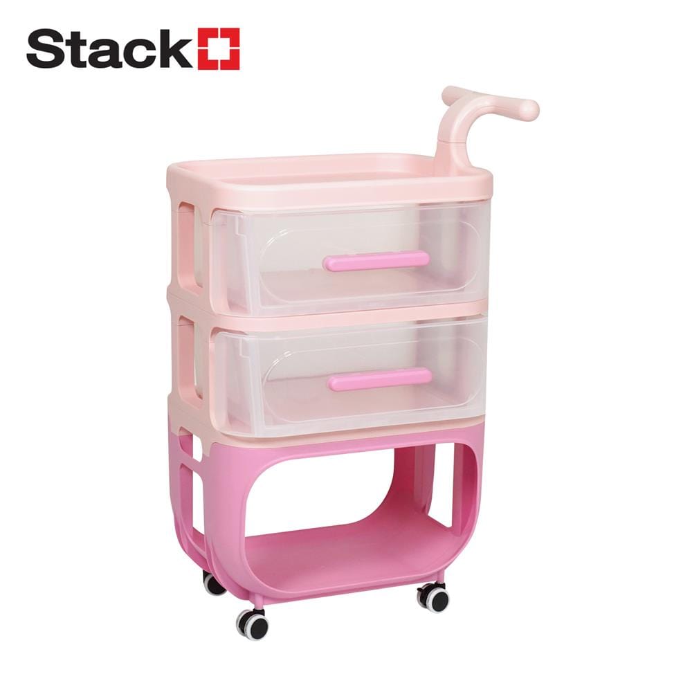 3-TIER ROLLING STORAGE CART STACKO KID VIVE 50X32X78CM PINK [EXCLUSIVE FROM HOMEPRO THAILAND]