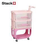 3-TIER ROLLING STORAGE CART STACKO KID VIVE 50X32X78CM PINK [EXCLUSIVE FROM HOMEPRO THAILAND]