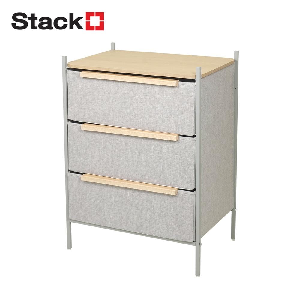 3-DRAWER FABRIC STORAGE UNIT STACKO JAZE 57.5X38.9X78.8CM GREY [EXCLUSIVE FROM HOMEPRO THAILAND]