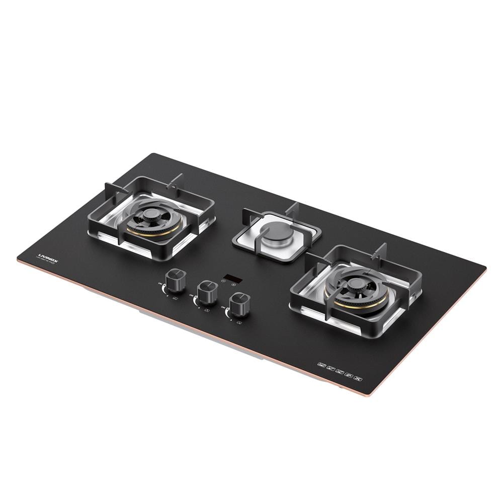LIVINOX FLEXIBLE GAS HOB LGH-688T 3B-FG 3BURNER 5.5KW 88CM