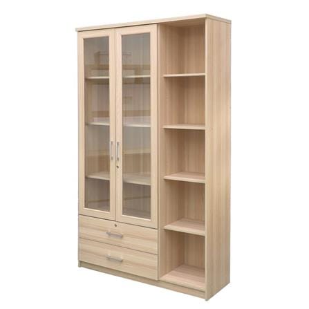 DISPLAY CABINET WITH 2 DOORS AND DRAWERS FURDINI MOTIF 118CM PINEOAK [EXCLUSIVE FROM HOMEPRO THAILAND]