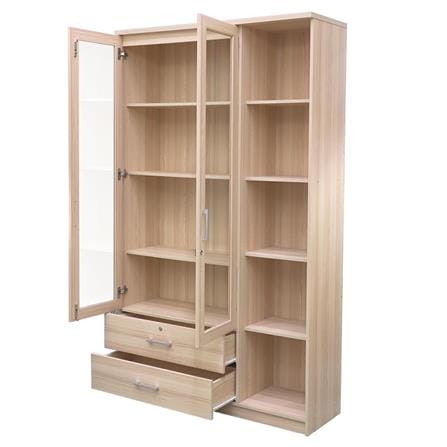 DISPLAY CABINET WITH 2 DOORS AND DRAWERS FURDINI MOTIF 118CM PINEOAK [EXCLUSIVE FROM HOMEPRO THAILAND]