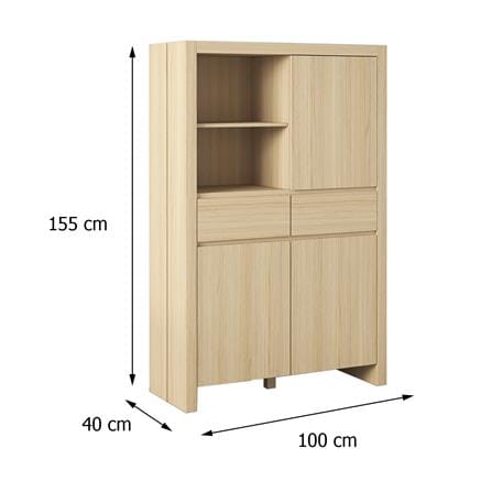 MULTIFUNCTIONAL HIGH CABINET FURDINI TUSCANI 100CM NT OAK [EXCLUSIVE FROM HOMEPRO THAILAND]