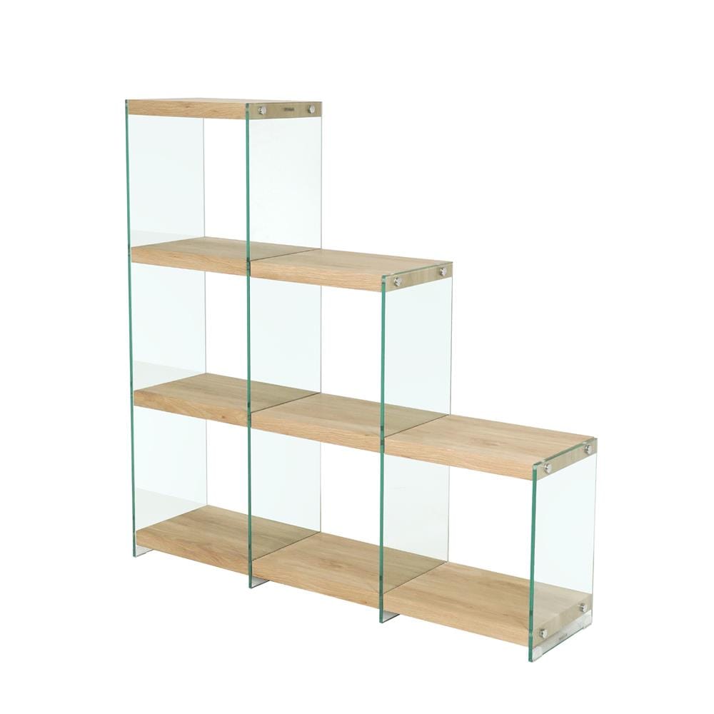 GLASS SHELVING UNIT WITH 6 COMPARTMENTS FURDINI GLOSS 122CM NATURAL [EXCLUSIVE FROM HOMEPRO THAILAND]