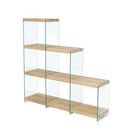 GLASS SHELVING UNIT WITH 6 COMPARTMENTS FURDINI GLOSS 122CM NATURAL [EXCLUSIVE FROM HOMEPRO THAILAND]