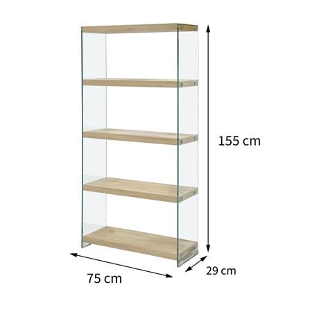 5-TIER GLASS SHELVING UNIT FURDINI GLOSS 75CM NATURAL [EXCLUSIVE FROM HOMEPRO THAILAND]