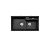 LIVINOX TOPMOUNT GRANITE SINK LGS-920BK BLACK 2BOWL 90CM