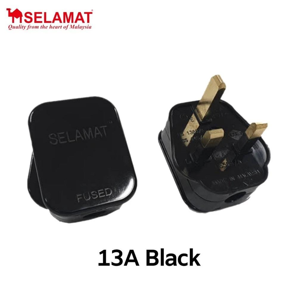 13A FUSED PLUG MA18-BLACK SELAMAT