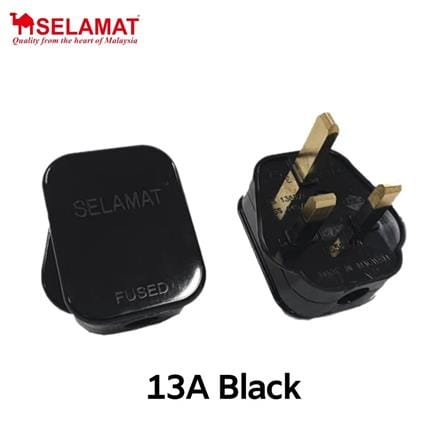 13A FUSED PLUG MA18-BLACK SELAMAT