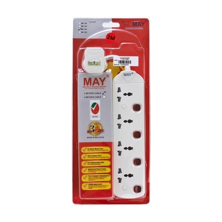 4 GANG 2 METER UNIVERSAL TRAILING SOCKET MA1134-2M MAY
