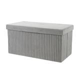 STORAGE OTTOMAN BENCH FURDINI PLEAT GREY [EXCLUSIVE FROM HOMEPRO THAILAND]