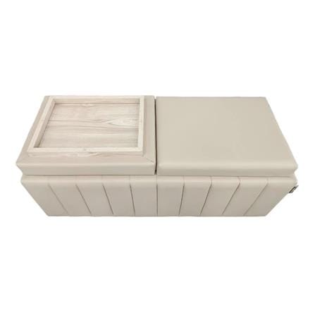 2-SEATER RECTANGULAR OTTOMAN BENCH FURDINI HELENA PU BEIGE [EXCLUSIVE FROM HOMEPRO THAILAND]