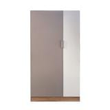 WARDROBE WITH 2 DOORS FURDINI FINE 90CM WOOD GRAIN/CREAM WHITE FABRIC PATTERN [EXCLUSIVE FROM HOMEPRO THAILAND]