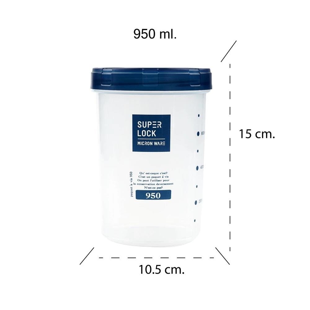 CANISTER PP 0.95L SCREW LID SUPER LOCK