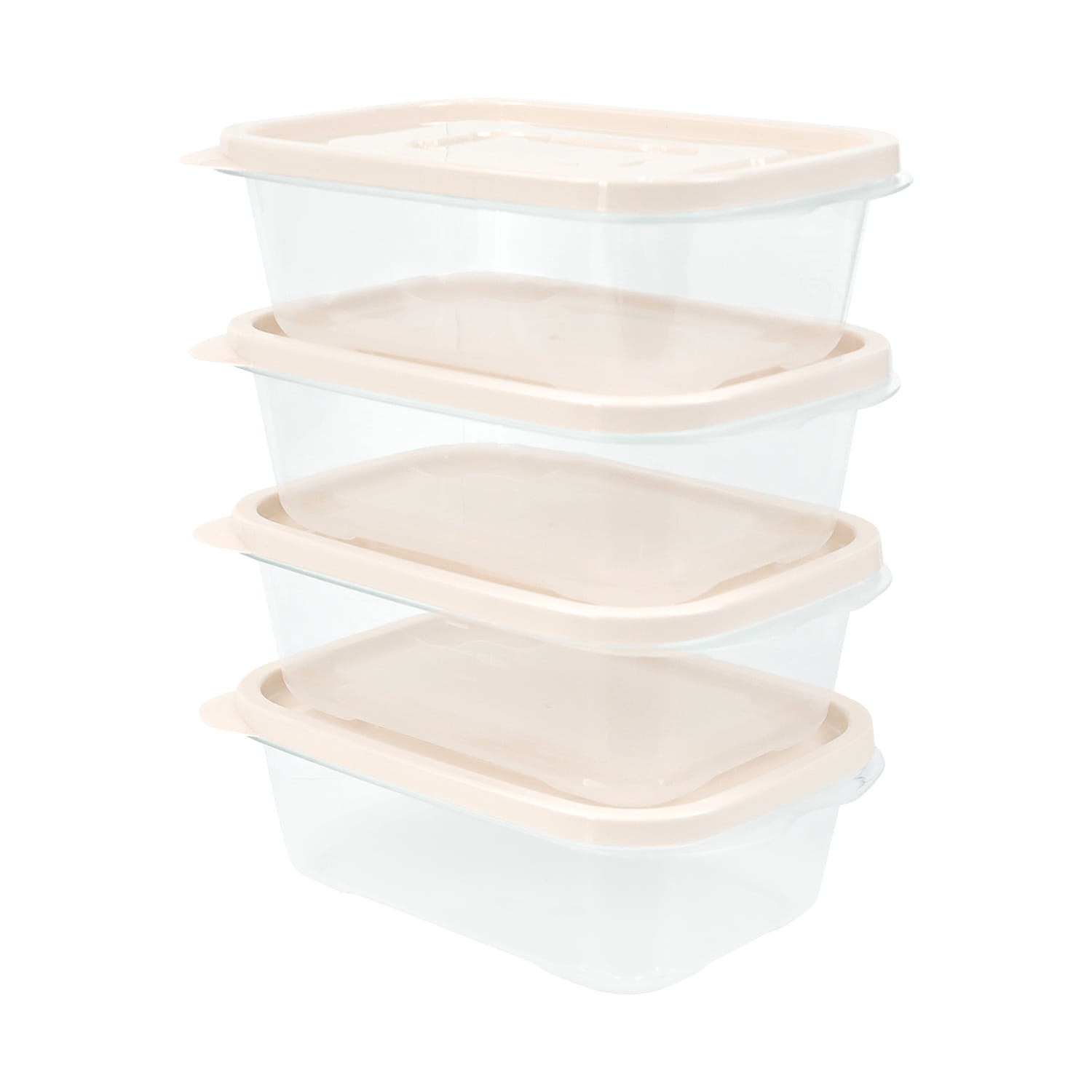 FOOD CONTAINER KECH 9001 600ML BEIGE 4PCS