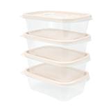 FOOD CONTAINER KECH 9001 600ML BEIGE 4PCS