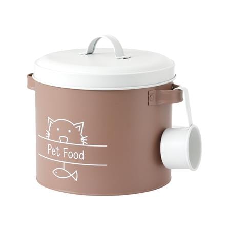 ROUND CANISTER WITH PULL LID KECH PET FOOD 3.5L BROWN [EXCLUSIVE FROM HOMEPRO THAILAND]