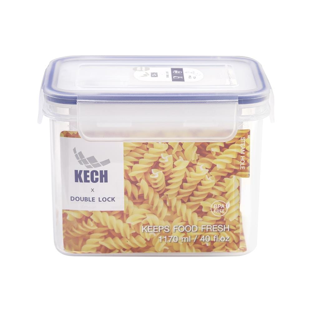 FOOD CONTAINER KECH X DOUBLE LOCK 9115 1.17L WHITE/DARK BLUE