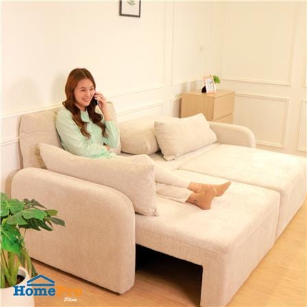 3-SEATER SOFA BED BENETTA CREEMA LIGHT BROWN [EXCLUSIVE FROM HOMEPRO THAILAND]