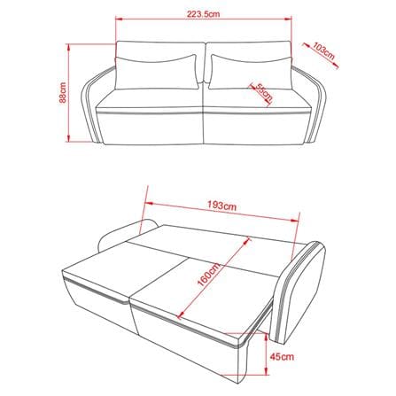 3-SEATER SOFA BED BENETTA CREEMA LIGHT BROWN [EXCLUSIVE FROM HOMEPRO THAILAND]