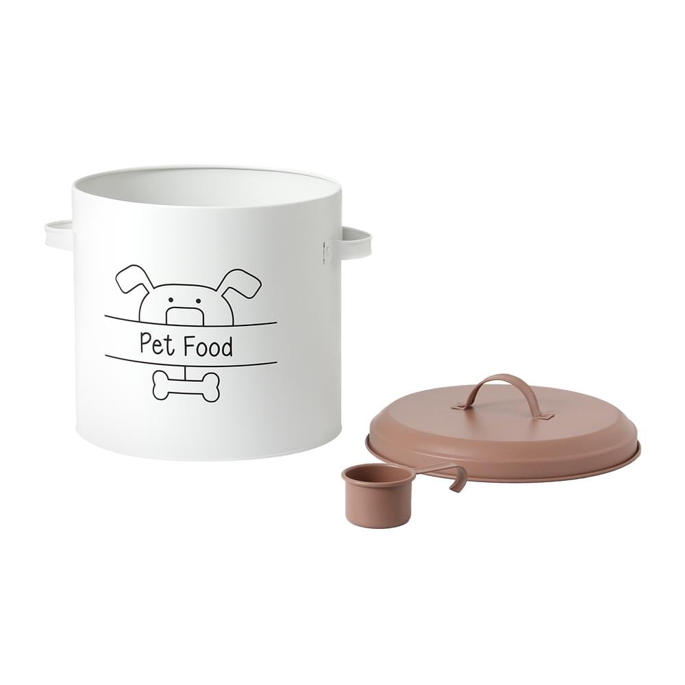 ROUND CANISTER WITH PULL LID KECH PET FOOD 9.95L WHITE [EXCLUSIVE FROM HOMEPRO THAILAND]