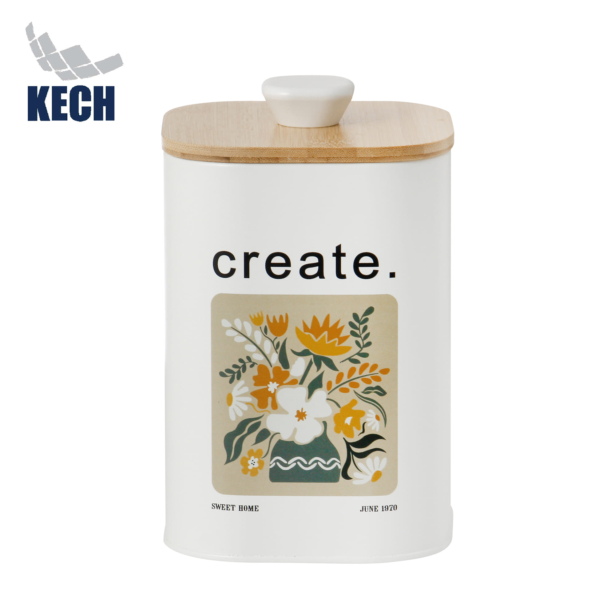 RECTANGULAR CANISTER WITH PULL LID KECH ALL BLOOM CREATE SS 1.4L