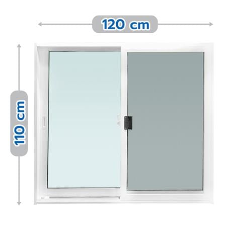 ALUMINUM SLIDING WINDOW WITH SCREEN S-S AZLE 120X110CM WHITE [EXCLUSIVE FROM HOMEPRO THAILAND]