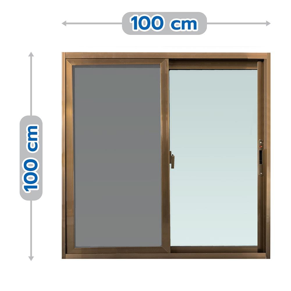 ALUMINUM SLIDING WINDOW S-S AZLE 100X100CM LIGHT BROWN [EXCLUSIVE FROM HOMEPRO THAILAND]
