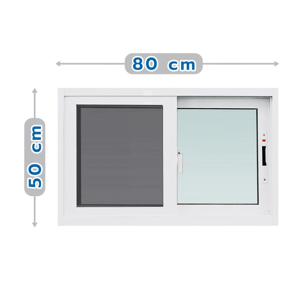 UPVC SLIDING WINDOW WITH SCREEN S-S AZLE 80X50CM WHITE [EXCLUSIVE FROM HOMEPRO THAILAND]