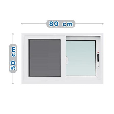 UPVC SLIDING WINDOW WITH SCREEN S-S AZLE 80X50CM WHITE [EXCLUSIVE FROM HOMEPRO THAILAND]