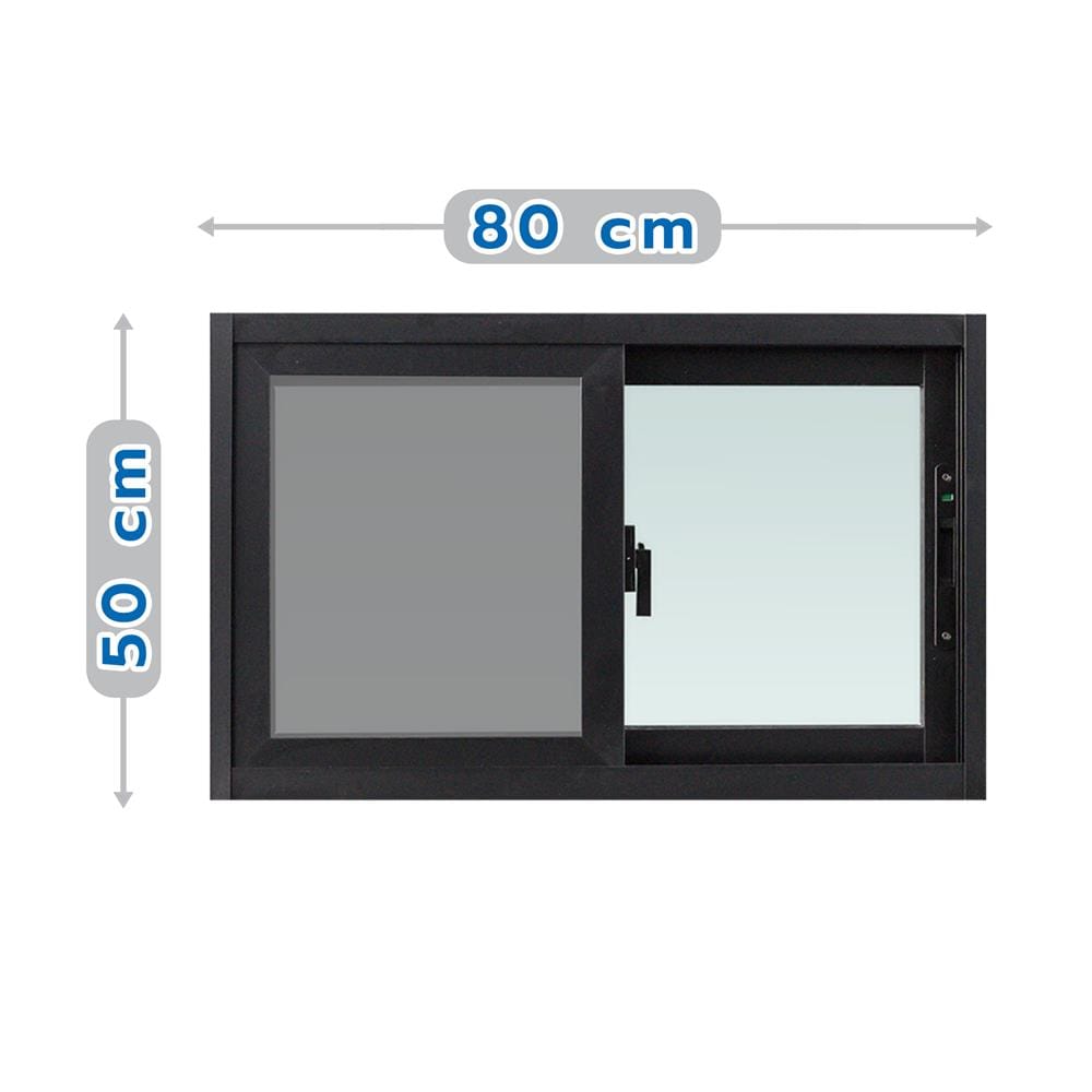 ALUMINUM SLIDING WINDOW WITH SCREEN S-S AZLE 80X50CM BLACK [EXCLUSIVE FROM HOMEPRO THAILAND]