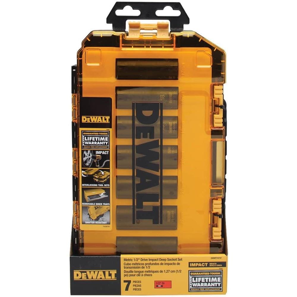 DEWALT 1/2"  METRIC IMPACT SOCKET SET 7PC DWMT74737