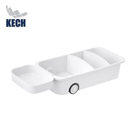 STORAGE BOX WITH CASTERS 42X20.5X9.5CM WHITE [EXCLUSIVE FROM HOMEPRO THAILAND]