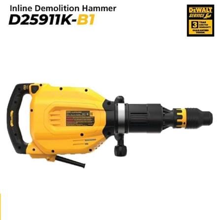 DEWALT 11KG INLINE 1800W DEMOLITION HAMMER (SDS MAX) D25911K-B1