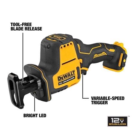 DEWALT 12V BRUSHLESS RECIPROCATING SAW (2x 2.0Ah Batteries) DCS312D2-GB