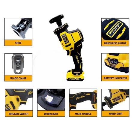 DEWALT 12V BRUSHLESS RECIPROCATING SAW (2x 2.0Ah Batteries) DCS312D2-GB