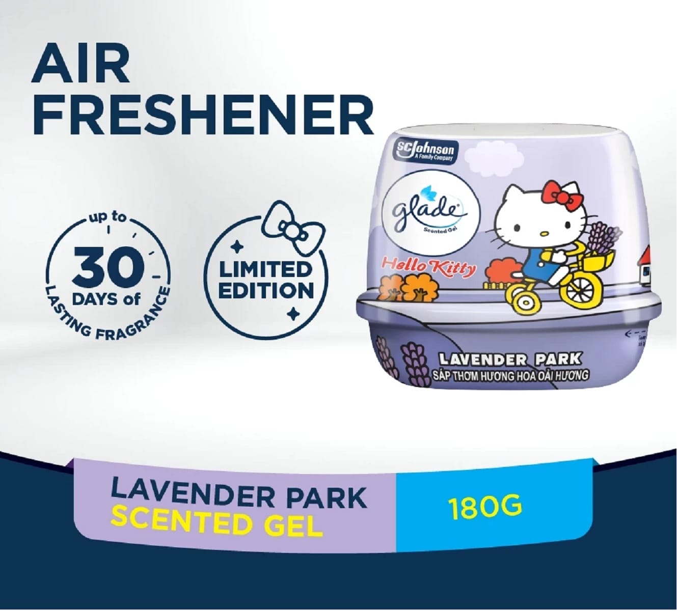 GLADE HELLO KITTY SCENTED GEL180G LAVENDER