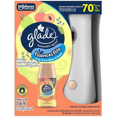 GLADE AUTO SPRAY STARTER 252ML CRISPY GREEN APPLE & PEACH